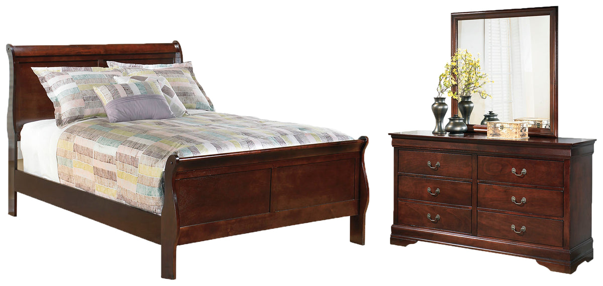 Diamond Furniture - Ashley Furniture - Alisdair Full Sleigh Bed, Dresser and Mirror - Full Sleigh Bed, Dresser and Mirror - B376B7