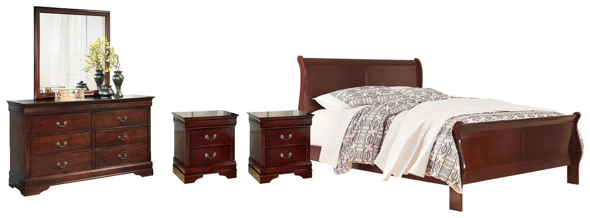 Diamond Furniture - Ashley Furniture - Alisdair Queen Sleigh Bed, Dresser, Mirror, Chest and 2 Nightstands - Queen Sleigh Bed, Dresser, Mirror, Chest and 2 Nightstands - B376B23