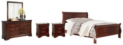 Diamond Furniture - Ashley Furniture - Alisdair Queen Sleigh Bed, Dresser, Mirror, Chest and 2 Nightstands - Queen Sleigh Bed, Dresser, Mirror, Chest and 2 Nightstands - B376B23
