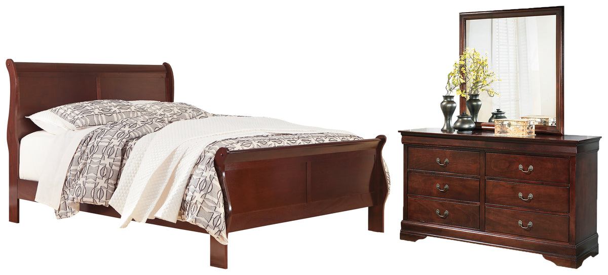 Diamond Furniture - Ashley Furniture - Alisdair Queen Sleigh Bed, Dresser and Mirror - Queen Sleigh Bed, Dresser and Mirror - B376B3