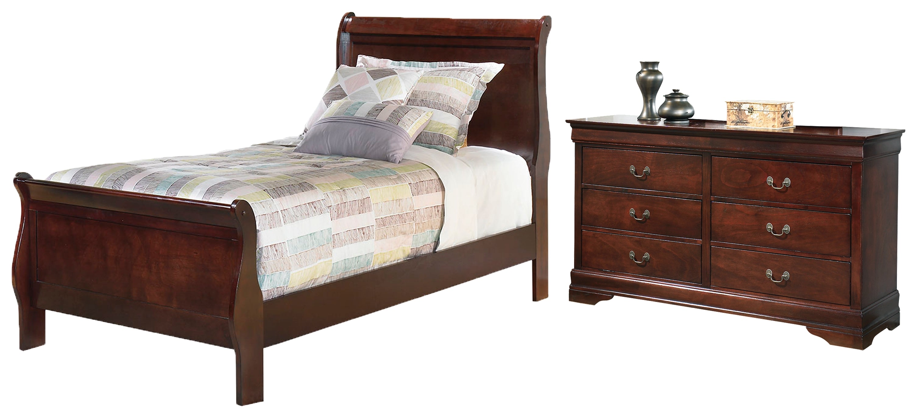 Diamond Furniture - Ashley Furniture - Alisdair Twin Sleigh Bed and Dresser - Twin Sleigh Bed and Dresser - B376B20