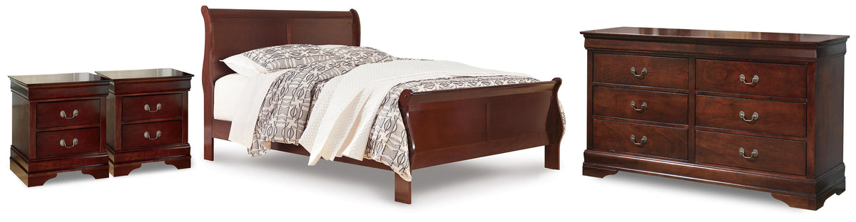 Diamond Furniture - Ashley Furniture - Alisdair Queen Sleigh Bed, Dresser and 2 Nightstands - Queen Sleigh Bed, Dresser and 2 Nightstands - B376B42