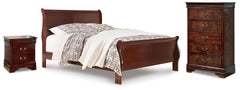 Diamond Furniture - Ashley Furniture - Alisdair Queen Sleigh Bed, Chest and Nightstand - Queen Sleigh Bed, Chest and Nightstand - B376B40