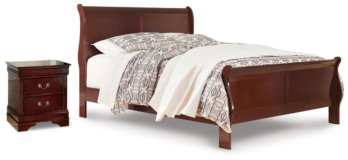 Diamond Furniture - Ashley Furniture - Alisdair Queen Sleigh Bed and Nightstand - Queen Sleigh Bed and Nightstand - B376B41