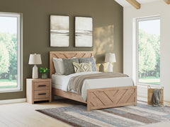 Diamond Furniture - Ashley Furniture - Sanginlane Bedroom - King Panel Bed / Tan - B3787B8