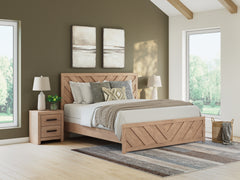 Diamond Furniture - Ashley Furniture - Sanginlane King Panel Bed - King Panel Bed / Tan - B3787B8