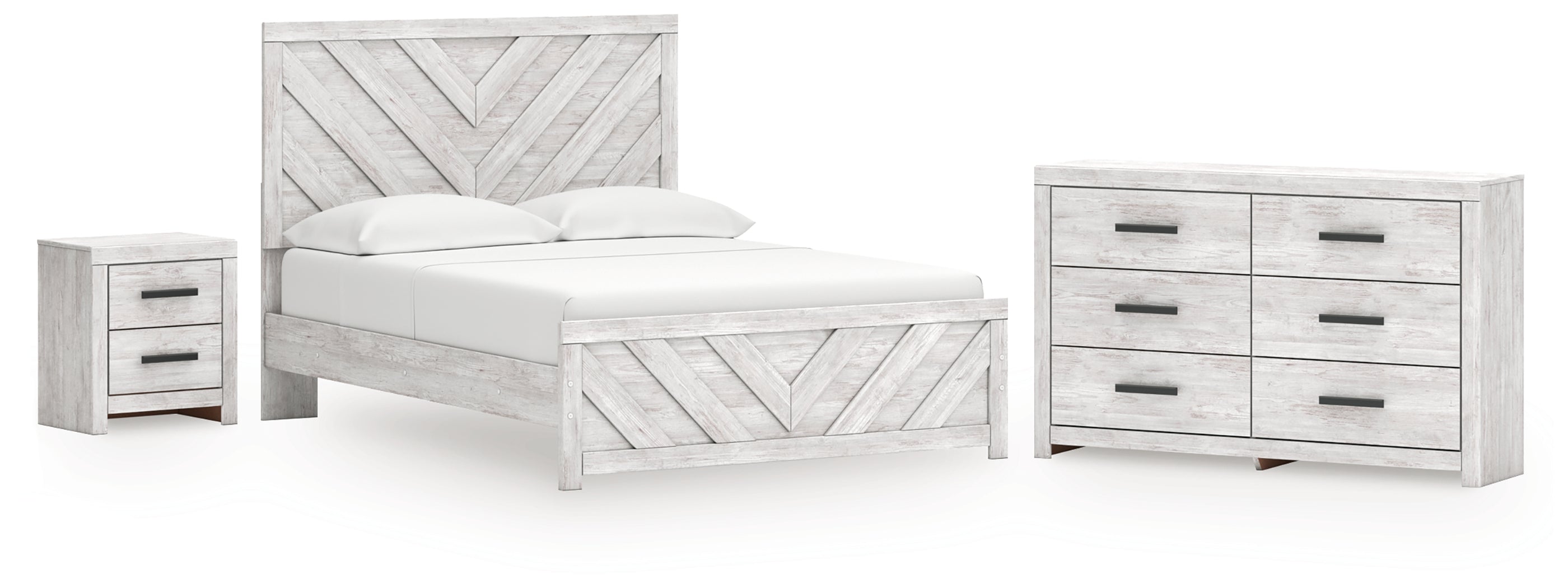 Diamond Furniture - Ashley Furniture - Cayboni Queen Panel Bed, Dresser and Nightstand - Queen Panel Bed, Dresser and Nightstand - B3788B9
