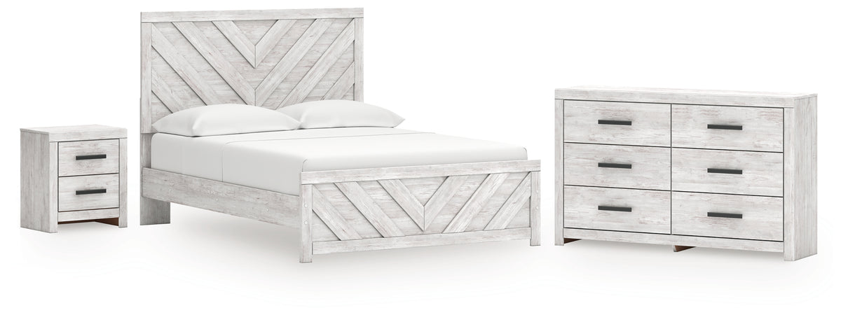 Diamond Furniture - Ashley Furniture - Cayboni Queen Panel Bed, Dresser and Nightstand - Queen Panel Bed, Dresser and Nightstand - B3788B9