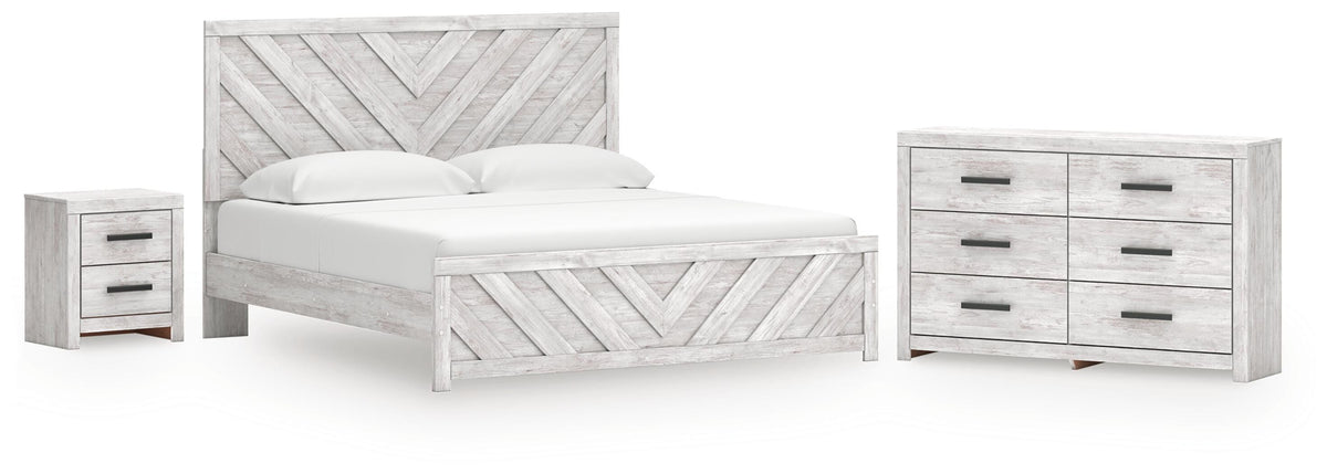 Diamond Furniture - Ashley Furniture - Cayboni King Panel Bed, Dresser and Nightstand - King Panel Bed, Dresser and Nightstand - B3788B10