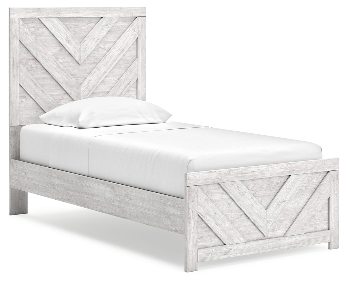 Diamond Furniture - Ashley Furniture - Cayboni Twin Panel Bed - Twin Panel Bed / Whitewash - B3788B6
