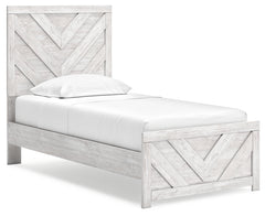 Diamond Furniture - Ashley Furniture - Cayboni Twin Panel Bed - Twin Panel Bed / Whitewash - B3788B6