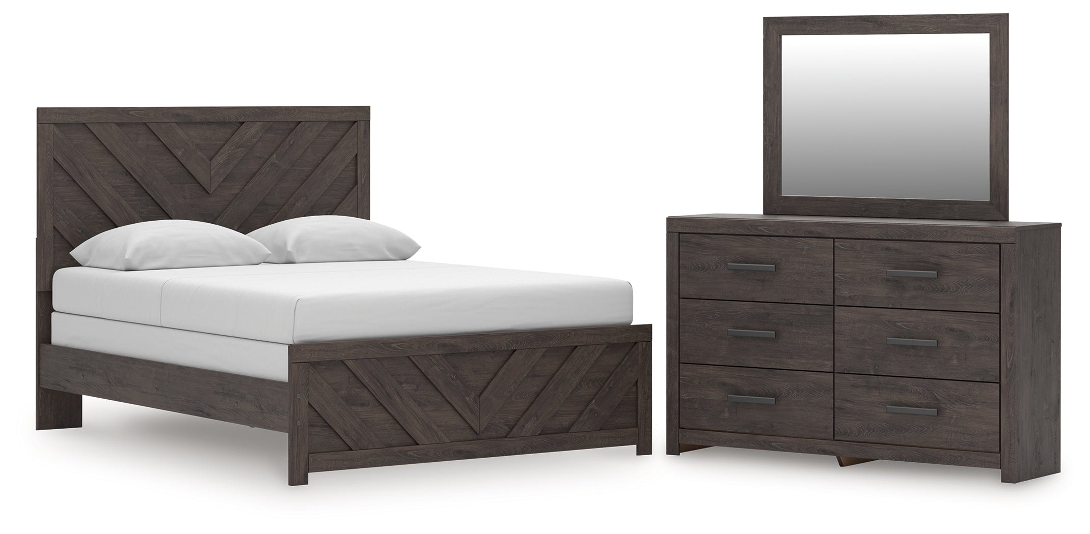 Diamond Furniture - Ashley Furniture - Prendonea Queen Panel Bed, Dresser and Mirror - Queen Panel Bed, Dresser and Mirror - B3789B7