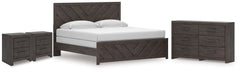 Diamond Furniture - Ashley Furniture - Prendonea King Panel Bed, Dresser and 2 Nightstands - King Panel Bed, Dresser and 2 Nightstands - B3789B13