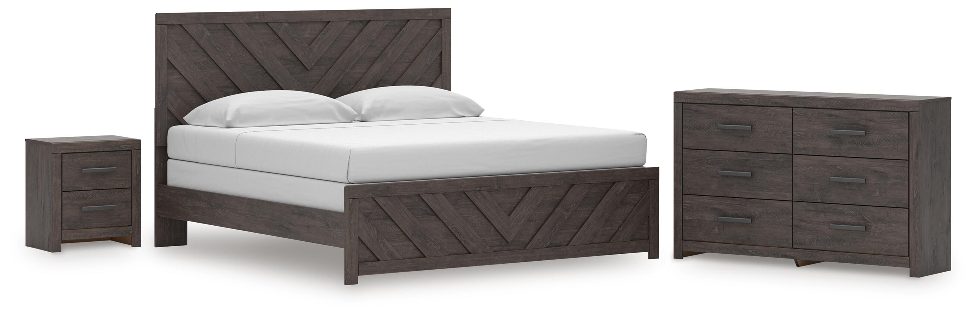Diamond Furniture - Ashley Furniture - Prendonea King Panel Bed, Dresser and Nightstand - King Panel Bed, Dresser and Nightstand - B3789B16
