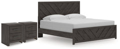 Diamond Furniture - Ashley Furniture - Prendonea King Panel Bed and 2 Nightstands - King Panel Bed and 2 Nightstands - B3789B14