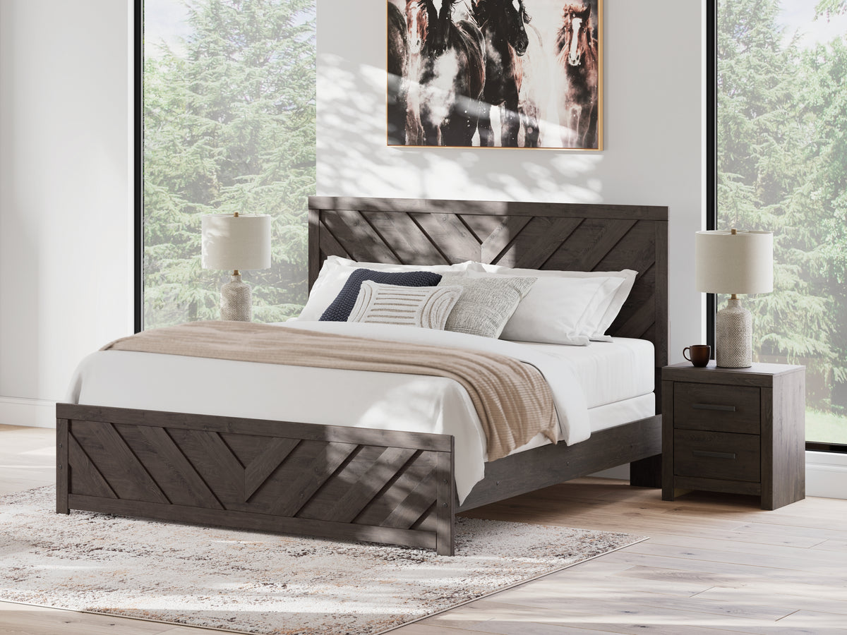 Diamond Furniture - Ashley Furniture - Prendonea King Panel Bed - King Panel Bed / Charcoal - B3789B8