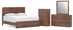 Diamond Furniture - Ashley Furniture - Fortlorn King Panel Bed, Dresser, Mirror and Chest - King Panel Bed, Dresser, Mirror and Chest - B386B15