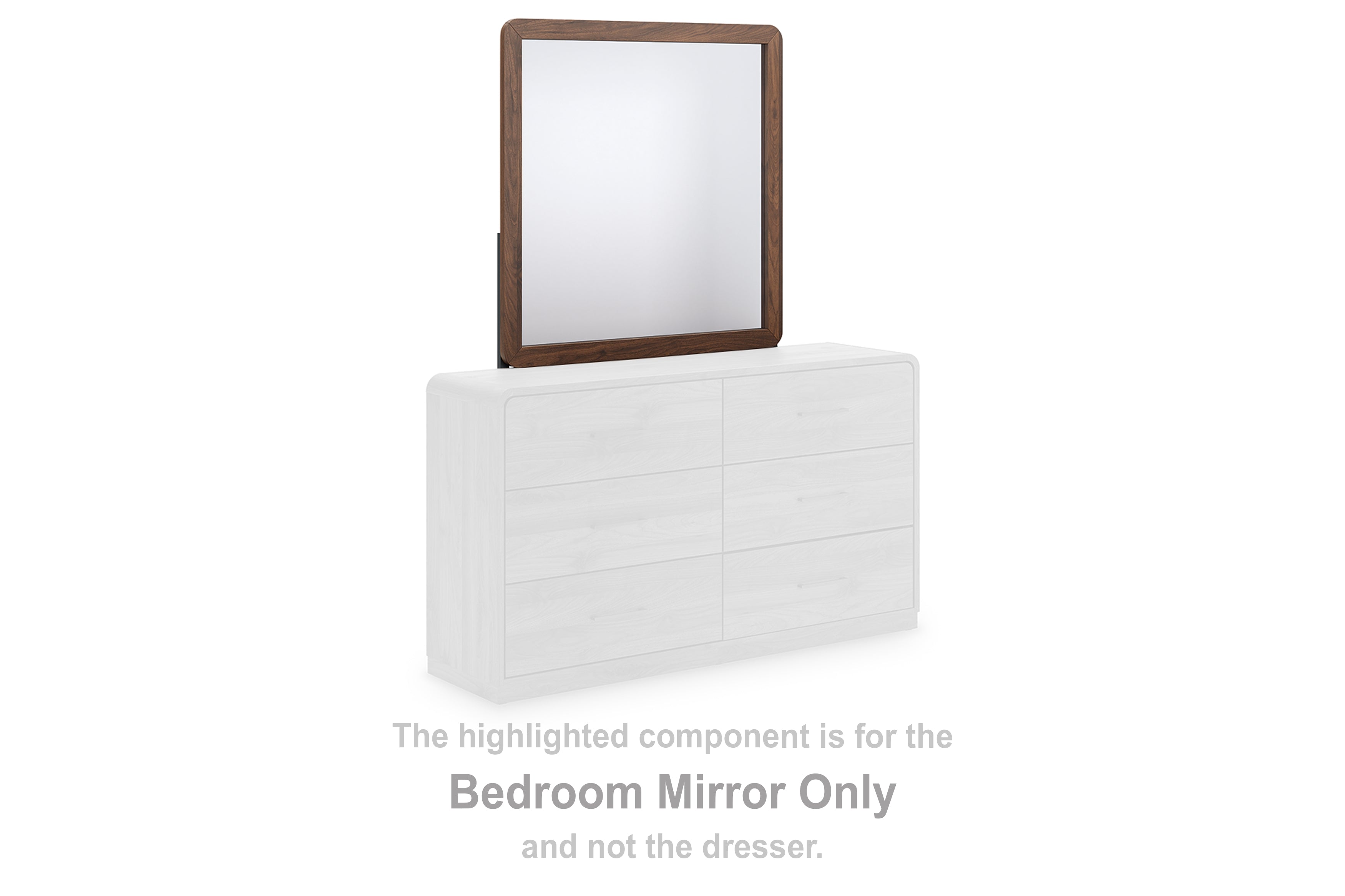 Diamond Furniture - Ashley Furniture - Fortlorn Mirror - Bedroom Mirror / Walnut Brown - PCB386-36