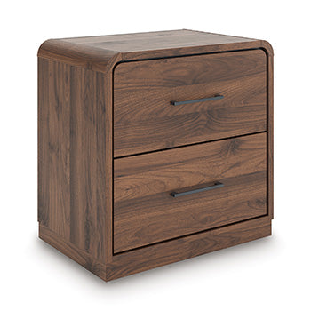 Diamond Furniture - Ashley Furniture - Fortlorn Bedroom - Two Drawer Night Stand / Walnut Brown - PCB386-92