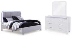 Diamond Furniture - Ashley Furniture - Jarlee Queen Upholstered Panel Bed, Dresser and Mirror - Queen Upholstered Panel Bed, Dresser and Mirror - PCB392B3
