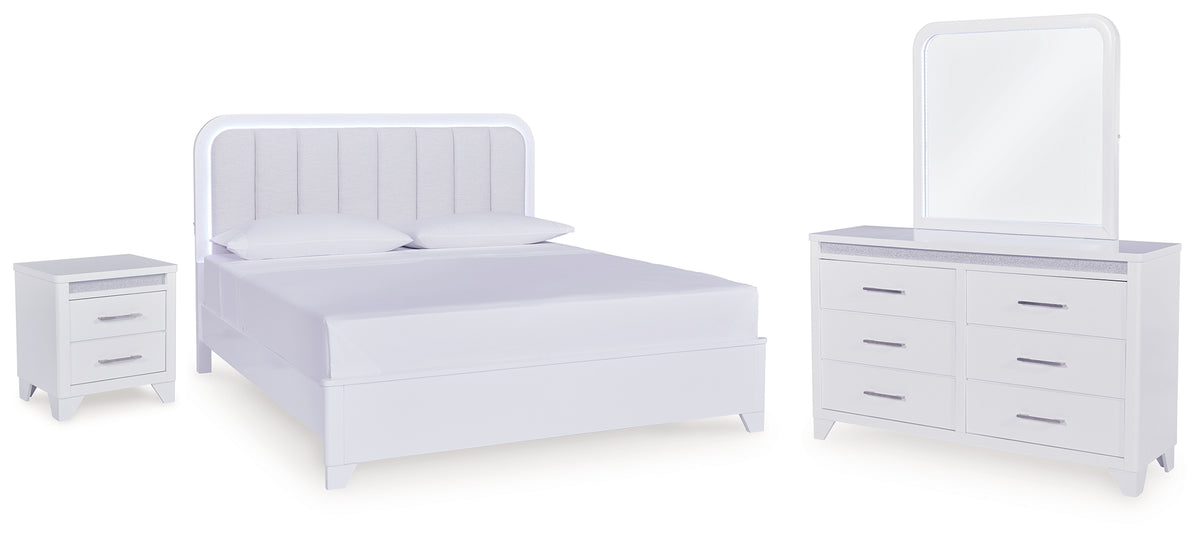 Diamond Furniture - Ashley Furniture - Jarlee King Panel Bed, Dresser, Mirror and Nightstand - King Panel Bed, Dresser, Mirror and Nightstand - PCB392B7