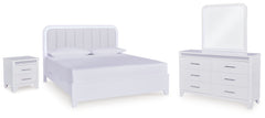 Diamond Furniture - Ashley Furniture - Jarlee King Panel Bed, Dresser, Mirror and Nightstand - King Panel Bed, Dresser, Mirror and Nightstand - PCB392B7