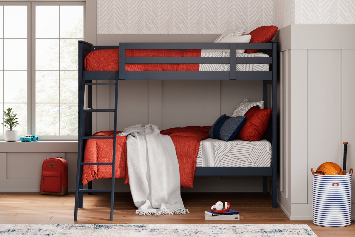 Diamond Furniture - Ashley Furniture - Nextonfort Bedroom - Twin over Twin Bunk Bed / Blue - B396B2