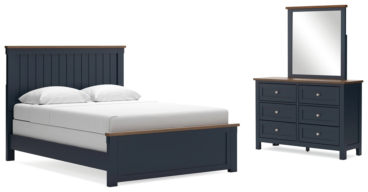 Diamond Furniture - Ashley Furniture - Landocken Queen Panel Bed, Dresser and Mirror - Queen Panel Bed, Dresser and Mirror - B414B11
