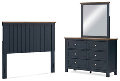 Diamond Furniture - Ashley Furniture - Landocken Full Panel Headboard, Dresser and Mirror - Full Panel Headboard, Dresser and Mirror - B414B14