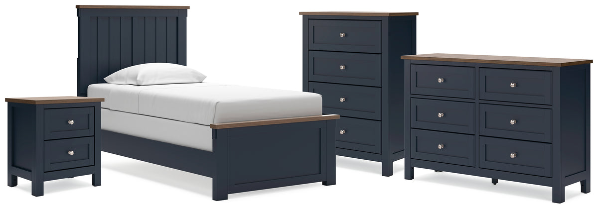 Diamond Furniture - Ashley Furniture - Landocken Twin Panel Bed, Dresser, Chest and Nightstand - Twin Panel Bed, Dresser, Chest and Nightstand - B414B20
