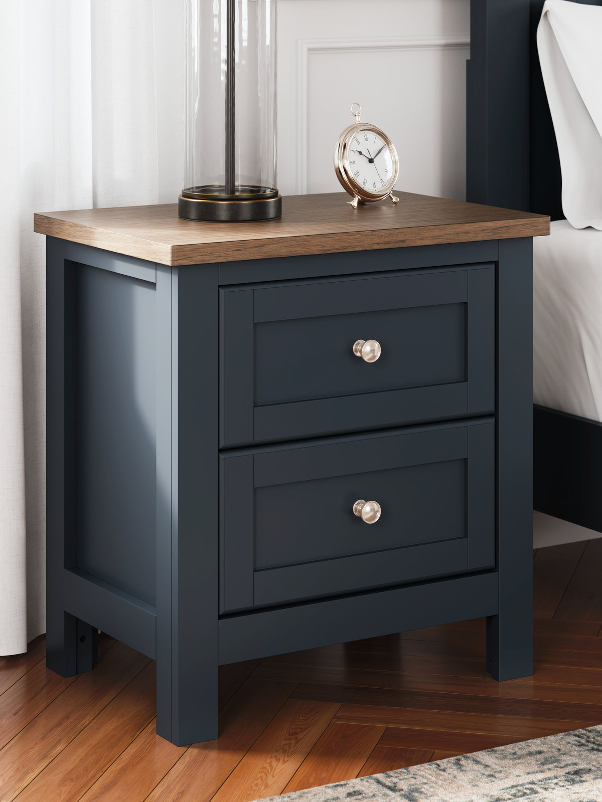 Diamond Furniture - Ashley Furniture - Landocken Nightstand - Two Drawer Night Stand - B414-92