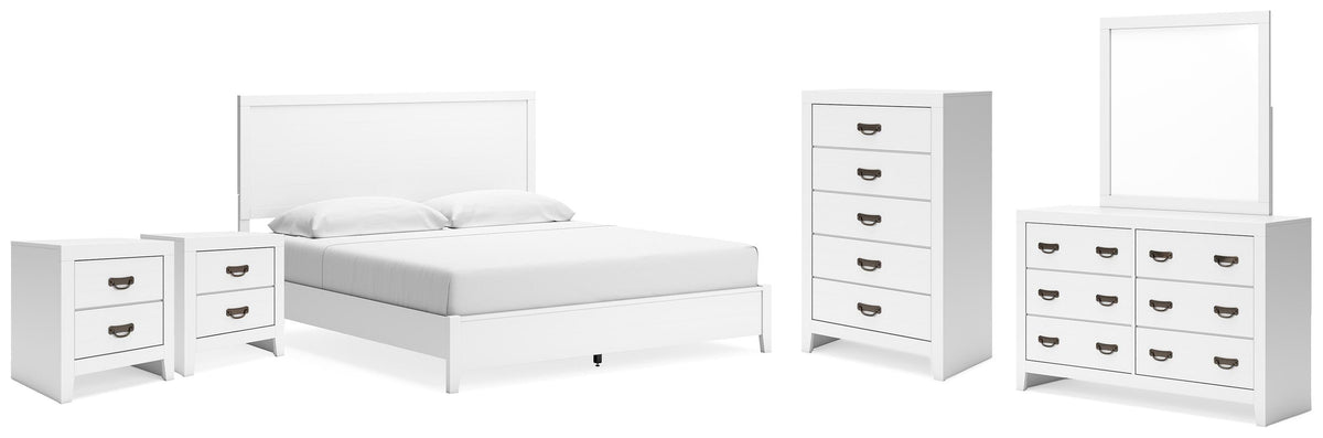 Diamond Furniture - Ashley Furniture - Binterglen King Panel Bed, Dresser, Chest and 2 Nightstands - King Panel Bed, Dresser, Chest and 2 Nightstands - B427B21