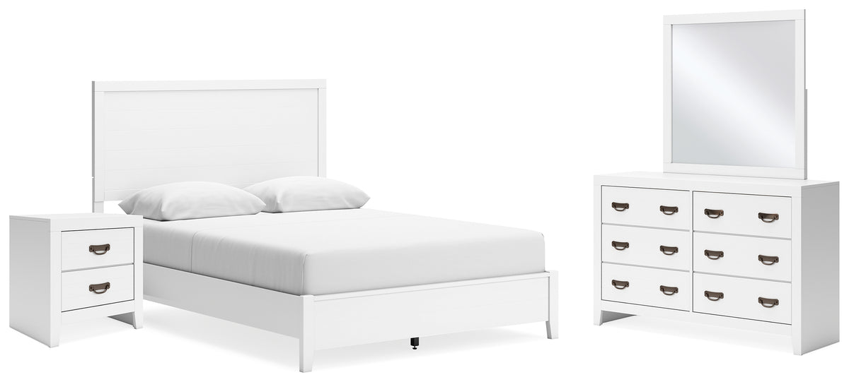 Diamond Furniture - Ashley Furniture - Binterglen Queen Panel Bed, Dresser, Mirror and Nightstand - Queen Panel Bed, Dresser, Mirror and Nightstand - B427B14