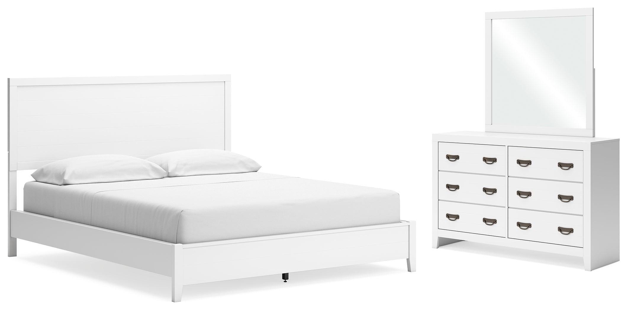Diamond Furniture - Ashley Furniture - Binterglen California King Panel Bed, Dresser and Mirror - California King Panel Bed, Dresser and Mirror - B427B13