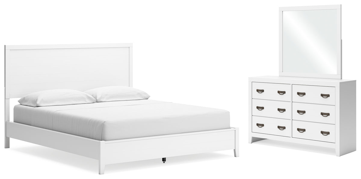 Diamond Furniture - Ashley Furniture - Binterglen California King Panel Bed, Dresser and Mirror - California King Panel Bed, Dresser and Mirror - B427B13