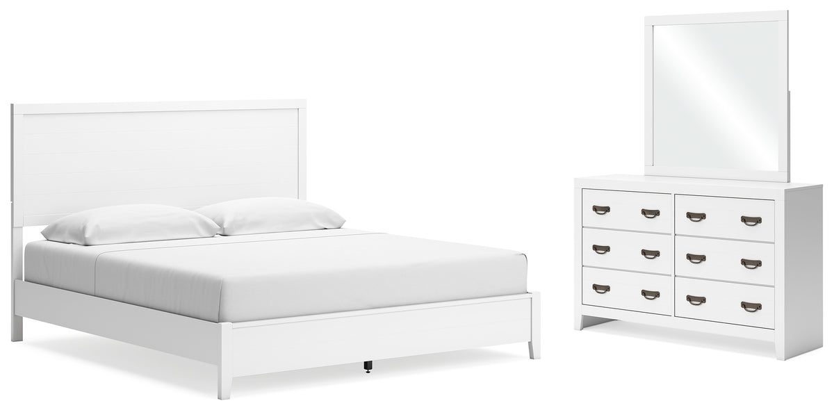 Diamond Furniture - Ashley Furniture - Binterglen King Panel Bed, Dresser and Mirror - King Panel Bed, Dresser and Mirror - B427B12