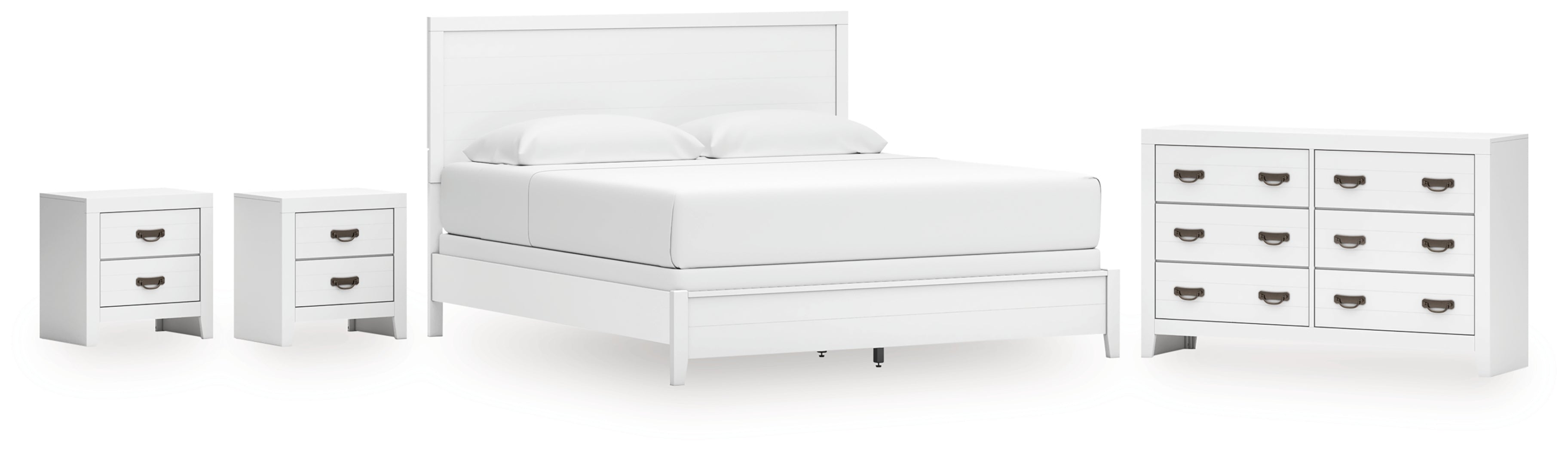 Diamond Furniture - Ashley Furniture - Binterglen King Panel Bed, Dresser and 2 Nightstands - King Panel Bed, Dresser and 2 Nightstands - B427B20