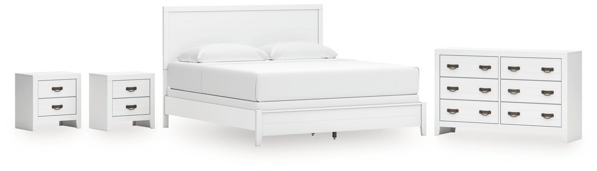 Diamond Furniture - Ashley Furniture - Binterglen King Panel Bed, Dresser and 2 Nightstands - King Panel Bed, Dresser and 2 Nightstands - B427B20