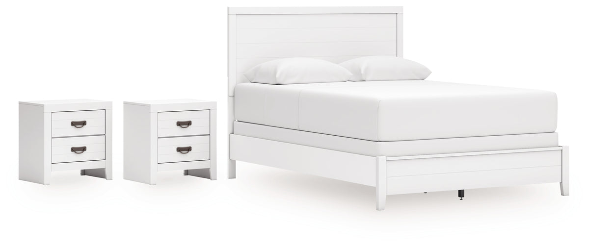 Diamond Furniture - Ashley Furniture - Binterglen Queen Panel Bed and 2 Nightstands - Queen Panel Bed and 2 Nightstands - B427B18