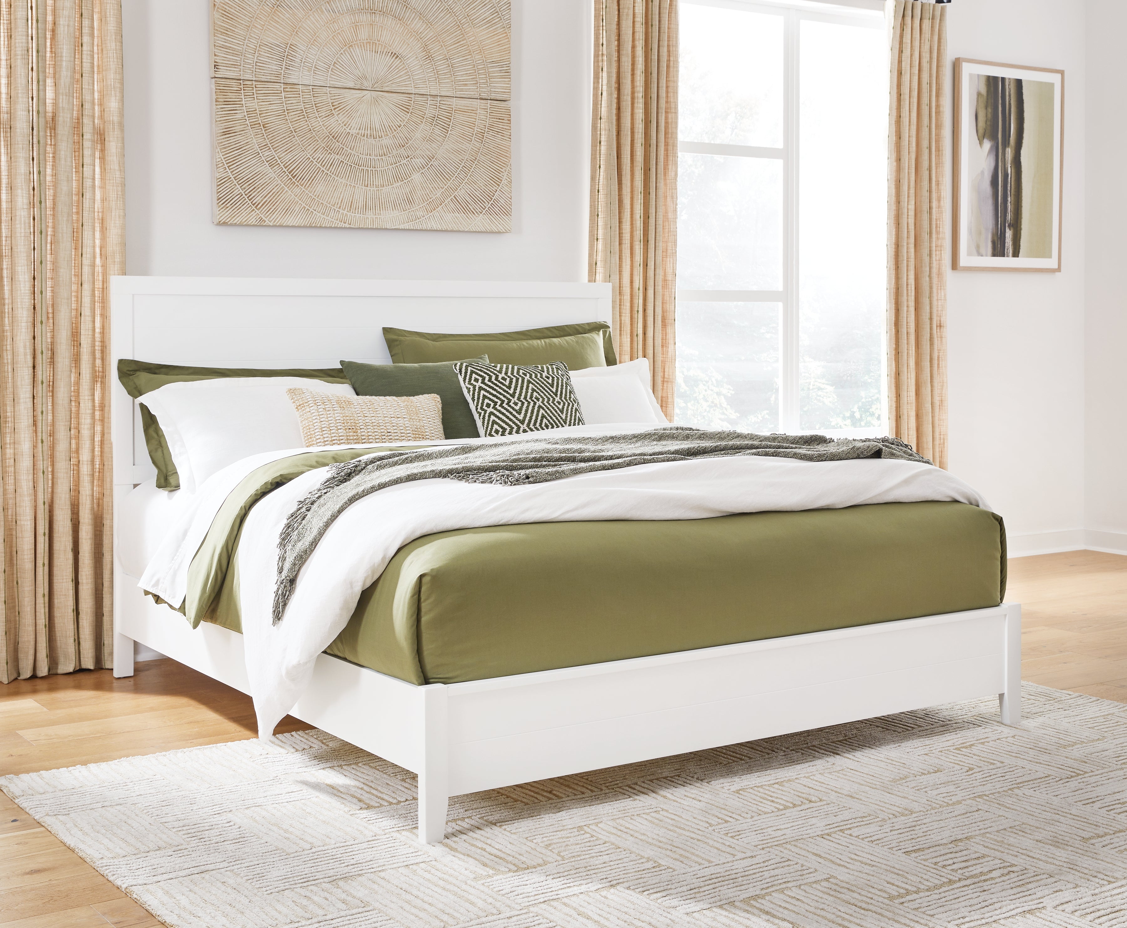 Diamond Furniture - Ashley Furniture - Binterglen Bedroom - Queen Panel Bed / White - B427B6