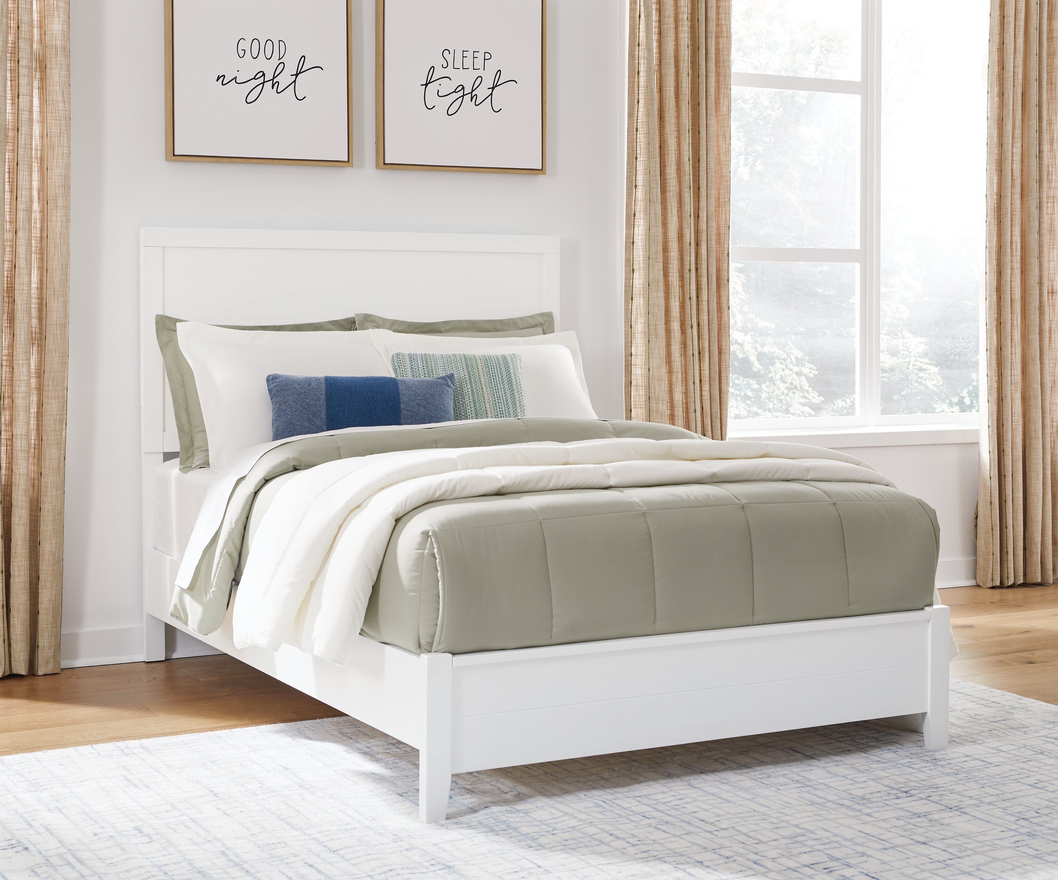 Diamond Furniture - Ashley Furniture - Binterglen Bedroom - Full Panel Bed / White - B427B4