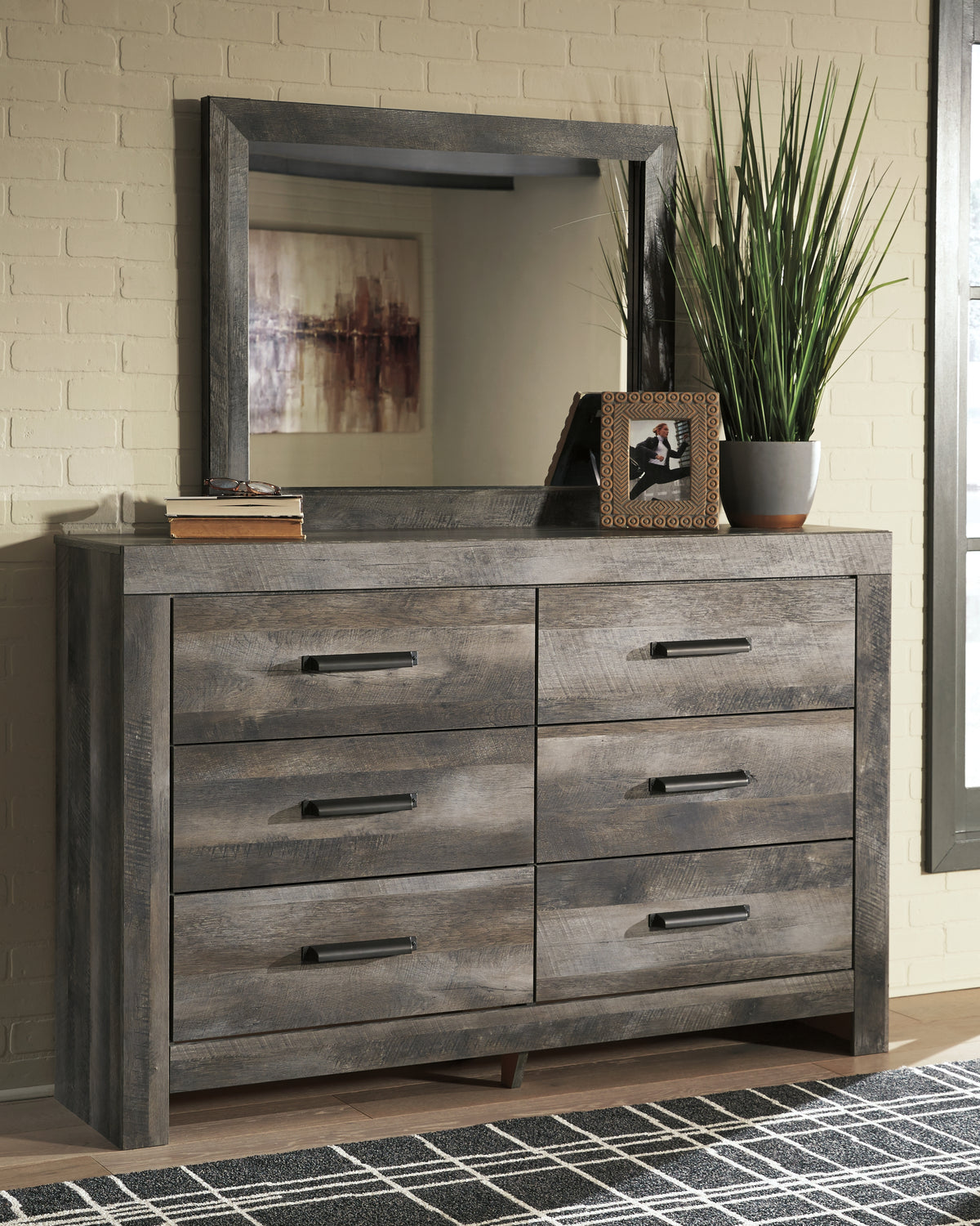 Diamond Furniture - Ashley Furniture - Wynnlow Dresser and Mirror - Dresser and Mirror / Gray - B440B1