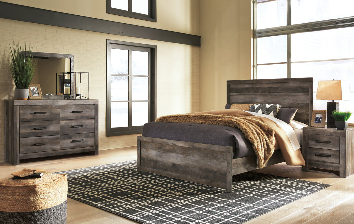 Diamond Furniture - Ashley Furniture - Wynnlow Queen Panel Bed, Dresser, Mirror, and Nightstand - Queen Panel Bed, Dresser, Mirror, and Nightstand - B440B25