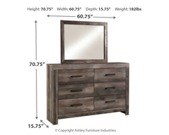 Wynnlow Twin Crossbuck Panel Bed, Dresser and Mirror