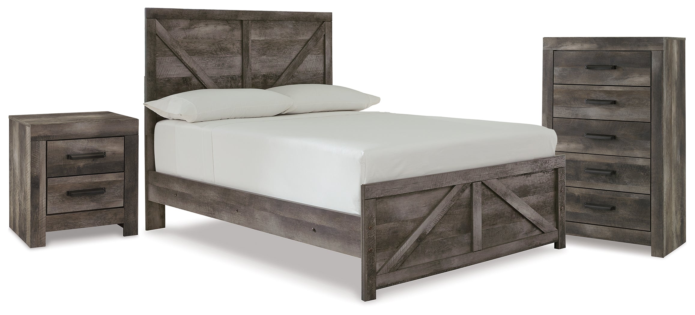 Diamond Furniture - Ashley Furniture - Wynnlow Full Panel Bed, Chest and Nightstand - Full Panel Bed, Chest and Nightstand / Gray - B440B42