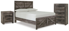 Diamond Furniture - Ashley Furniture - Wynnlow Full Panel Bed, Chest and Nightstand - Full Panel Bed, Chest and Nightstand / Gray - B440B42