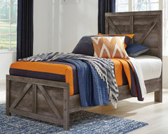 Diamond Furniture - Ashley Furniture - Wynnlow Twin Crossbuck Panel Bed - Twin Crossbuck Panel Bed / Gray - B440B16