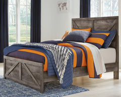 Diamond Furniture - Ashley Furniture - Wynnlow Full Crossbuck Panel Bed - Full Crossbuck Panel Bed / Gray - B440B17