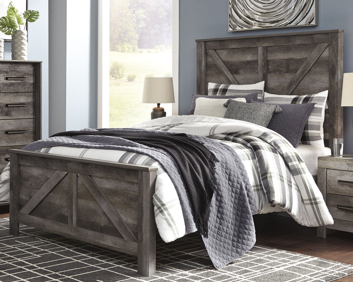 Diamond Furniture - Ashley Furniture - Wynnlow Queen Crossbuck Panel Bed - Queen Crossbuck Panel Bed / Gray - B440B9