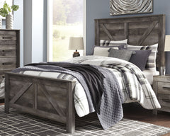 Diamond Furniture - Ashley Furniture - Wynnlow Queen Crossbuck Panel Bed - Queen Crossbuck Panel Bed / Gray - B440B9